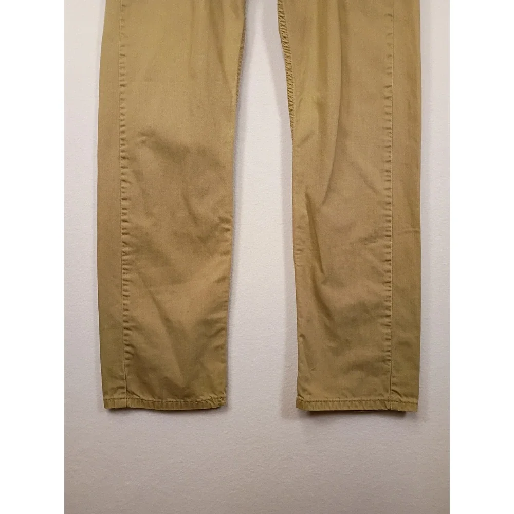 Classic Workwear Levis 505 Mens W33 L32 Khaki Tan Cotton Straight Leg Pants